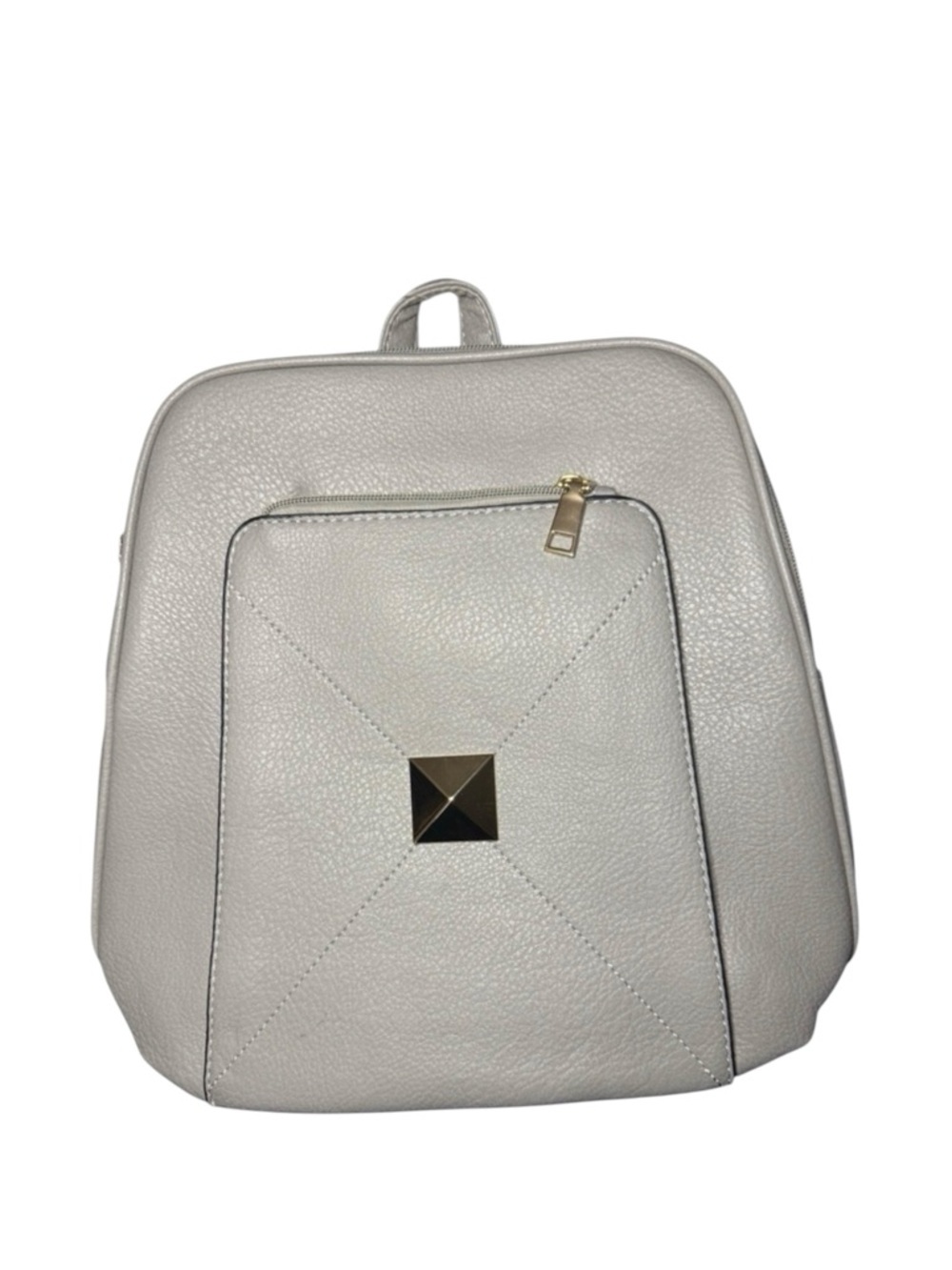 AR New York Fashion Leather Backpack in Gray